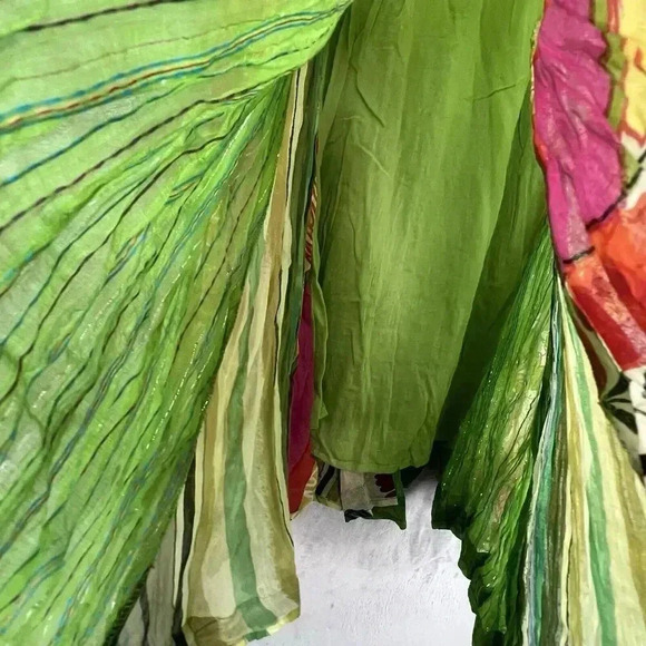 Anü Sz S Colorful Breezy Funky Lightweight‎ Floral Art-to-Wear Skirt Cotton Lux - Picture 7 of 16